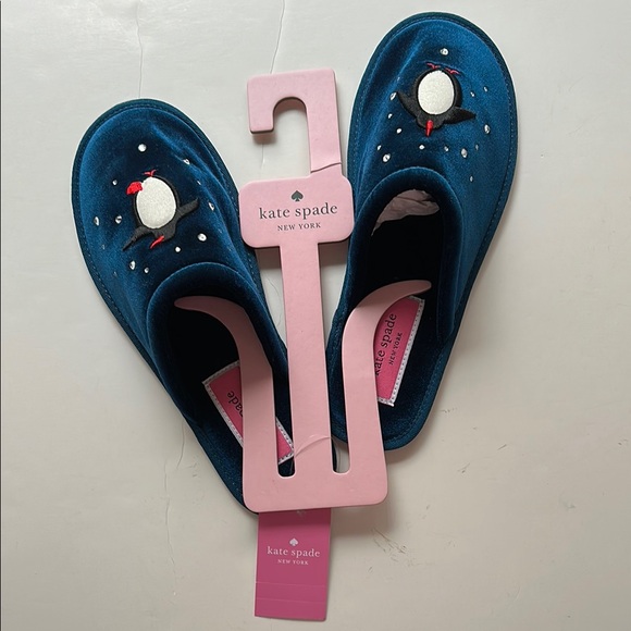 Kate Spade Navy Penguin Slippers size 8 - Picture 4 of 6